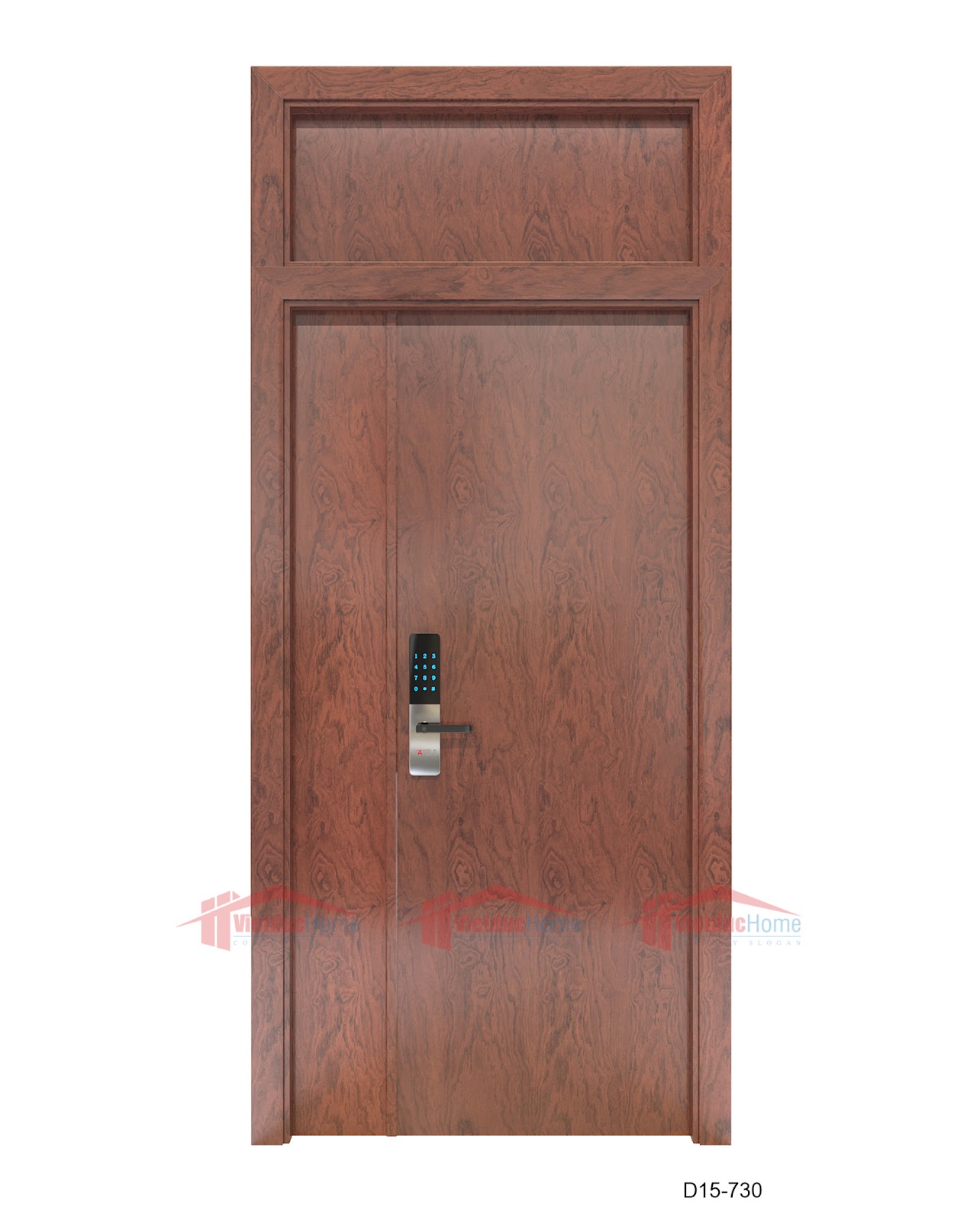 Mẫu cửa gỗ nhựa họa tiết vân gỗ D15-730 của Việt Đức Home.