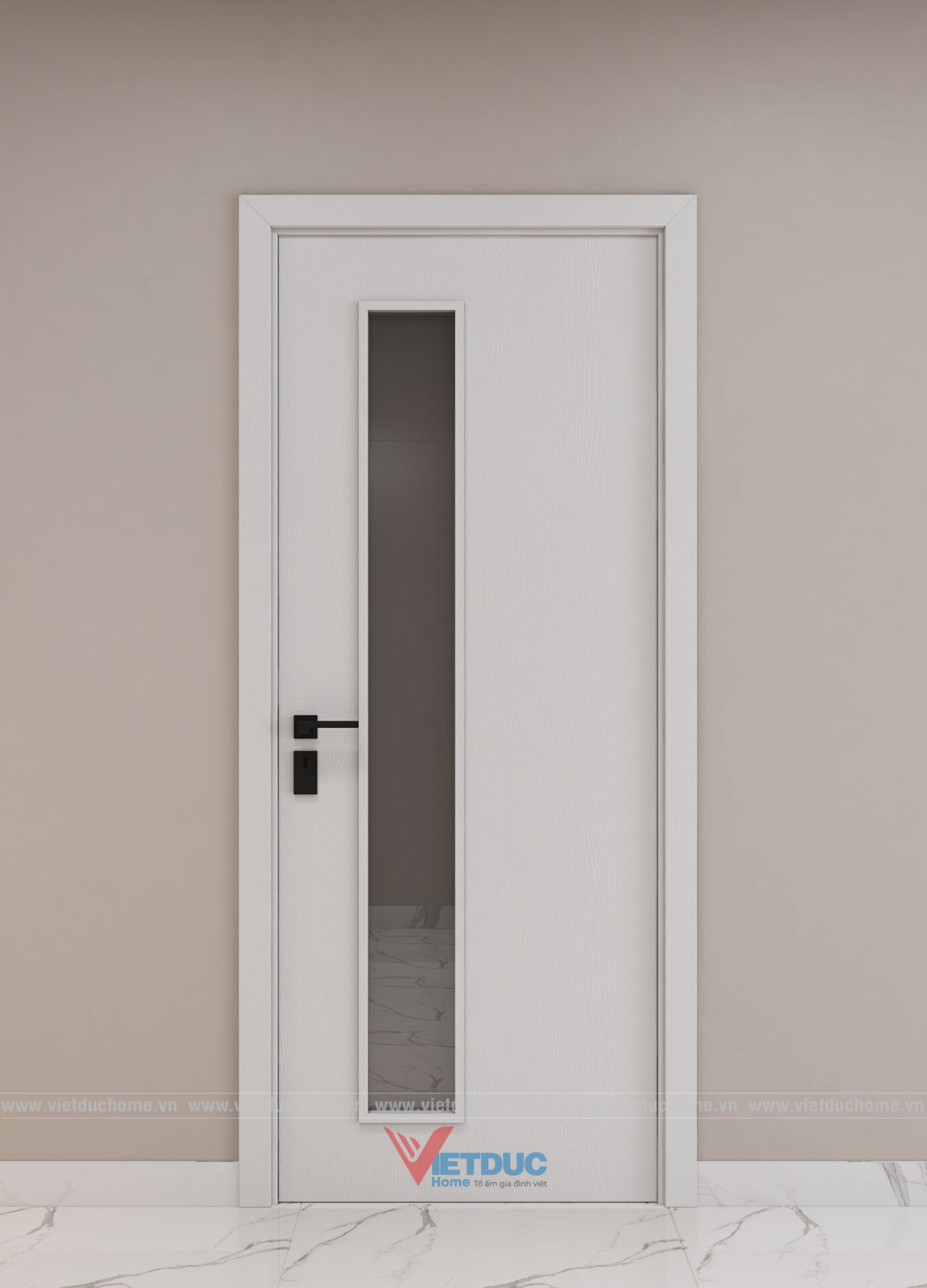Cửa composite VD-P08 ô kính dài - Ảnh 2