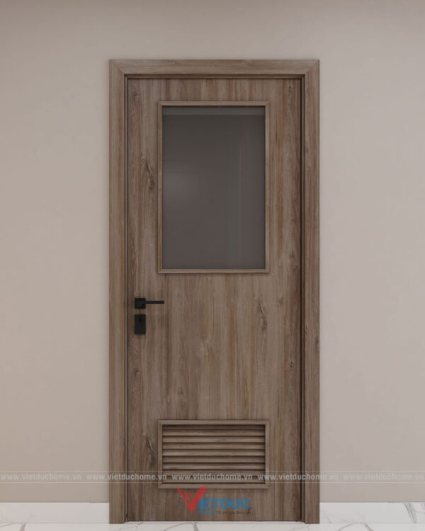 Cửa composite VD-P10 ô kính + lam gió